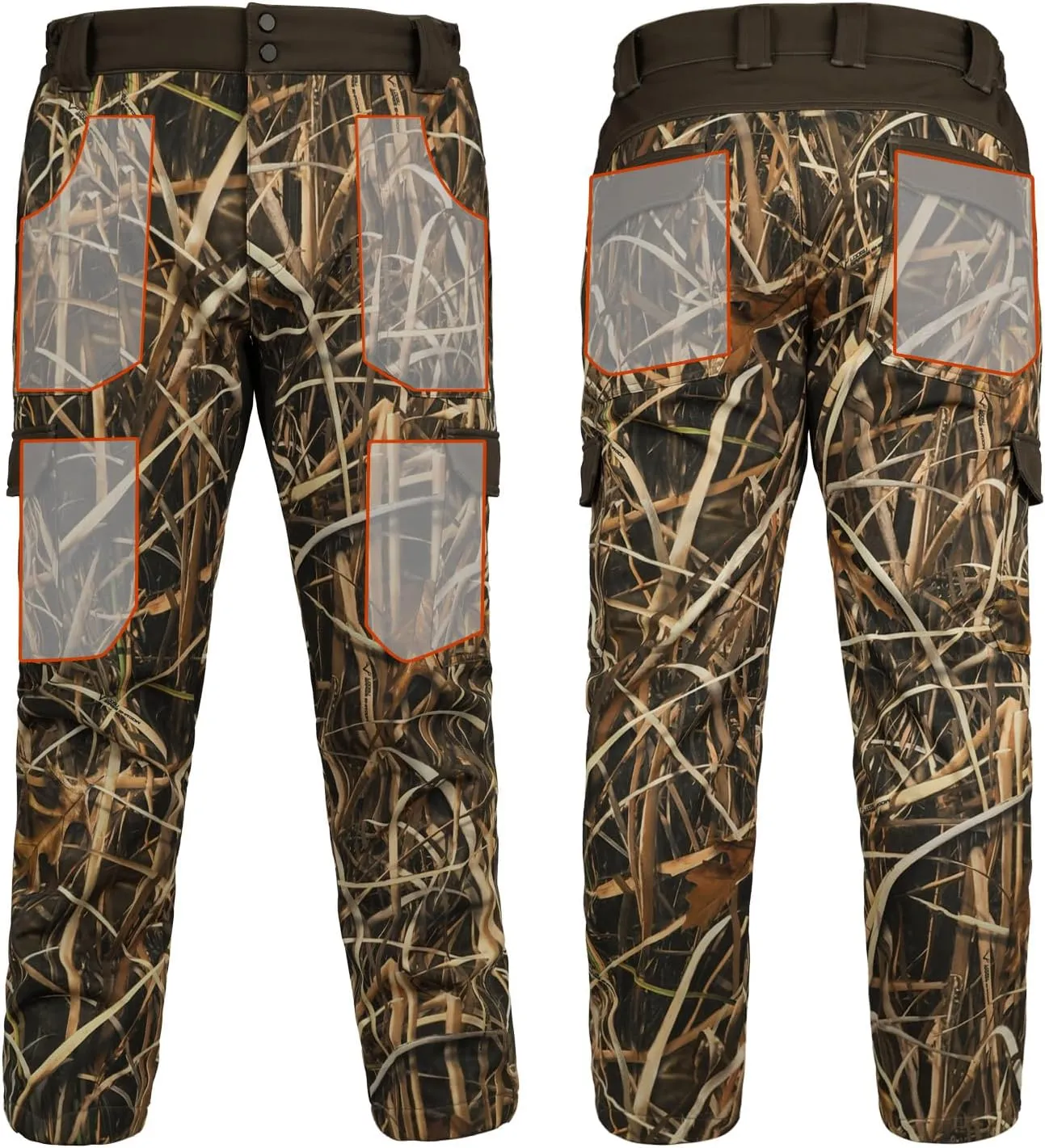 LOOGU Men's Fleece Lined Insulation Camo Hunting Pants Windproof Water-Resistant Softshell Tactical Pants for Men