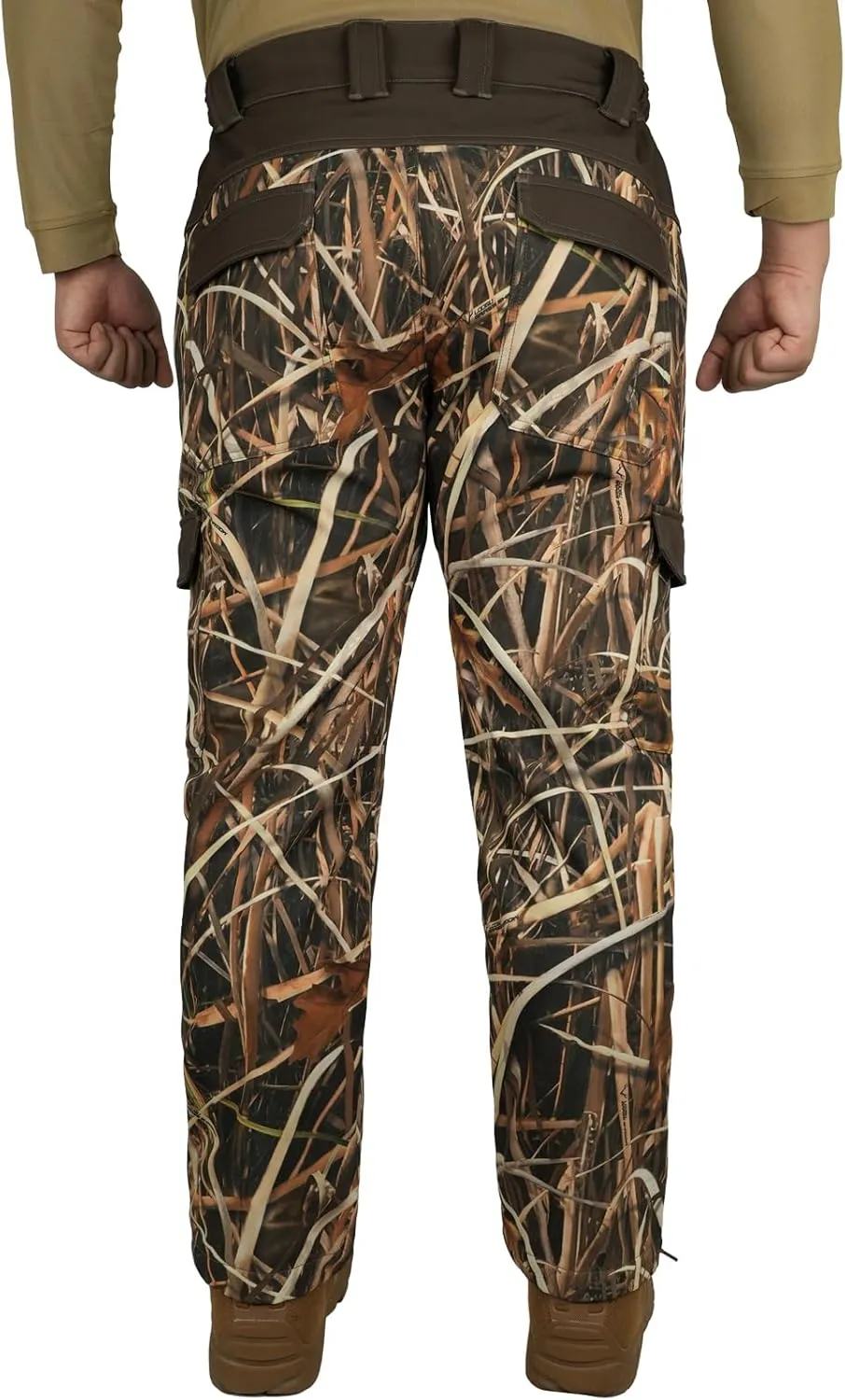 LOOGU Men's Fleece Lined Insulation Camo Hunting Pants Windproof Water-Resistant Softshell Tactical Pants for Men