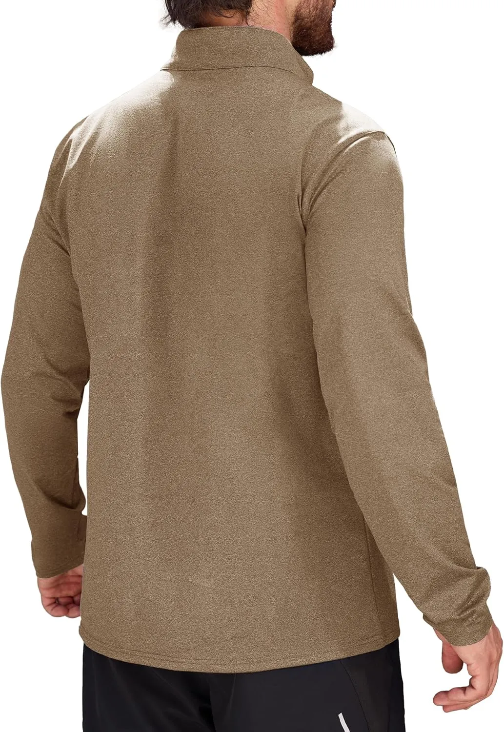 MAGCOMSEN Mens Quarter Zip Pullover Fleece Lined Long Sleeve Golf Shirts 1/4 Zip Thermal Running Athletic Sweatshirts