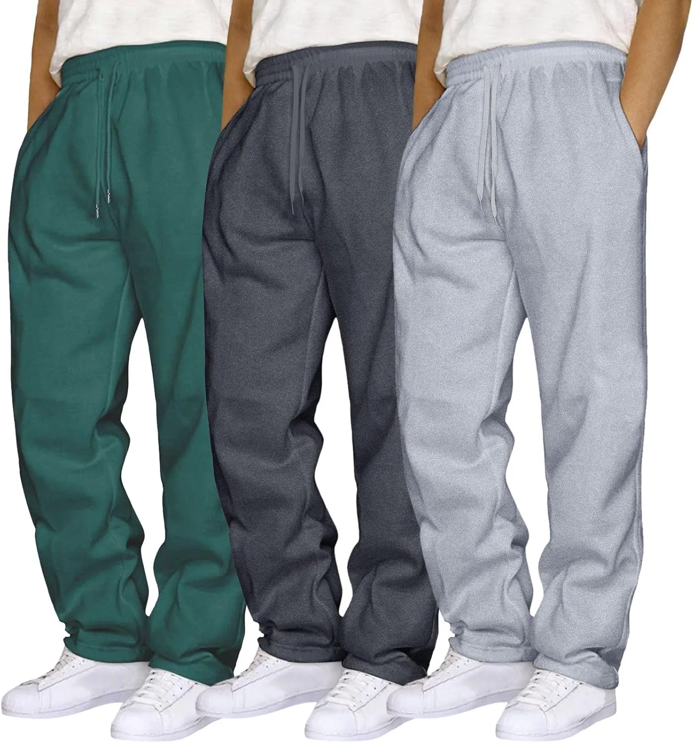 Male Hip Hop Pants Casual Solid Color Track Cuff Lace Up Workout Pants with Pocket Men S Pants with Elastic