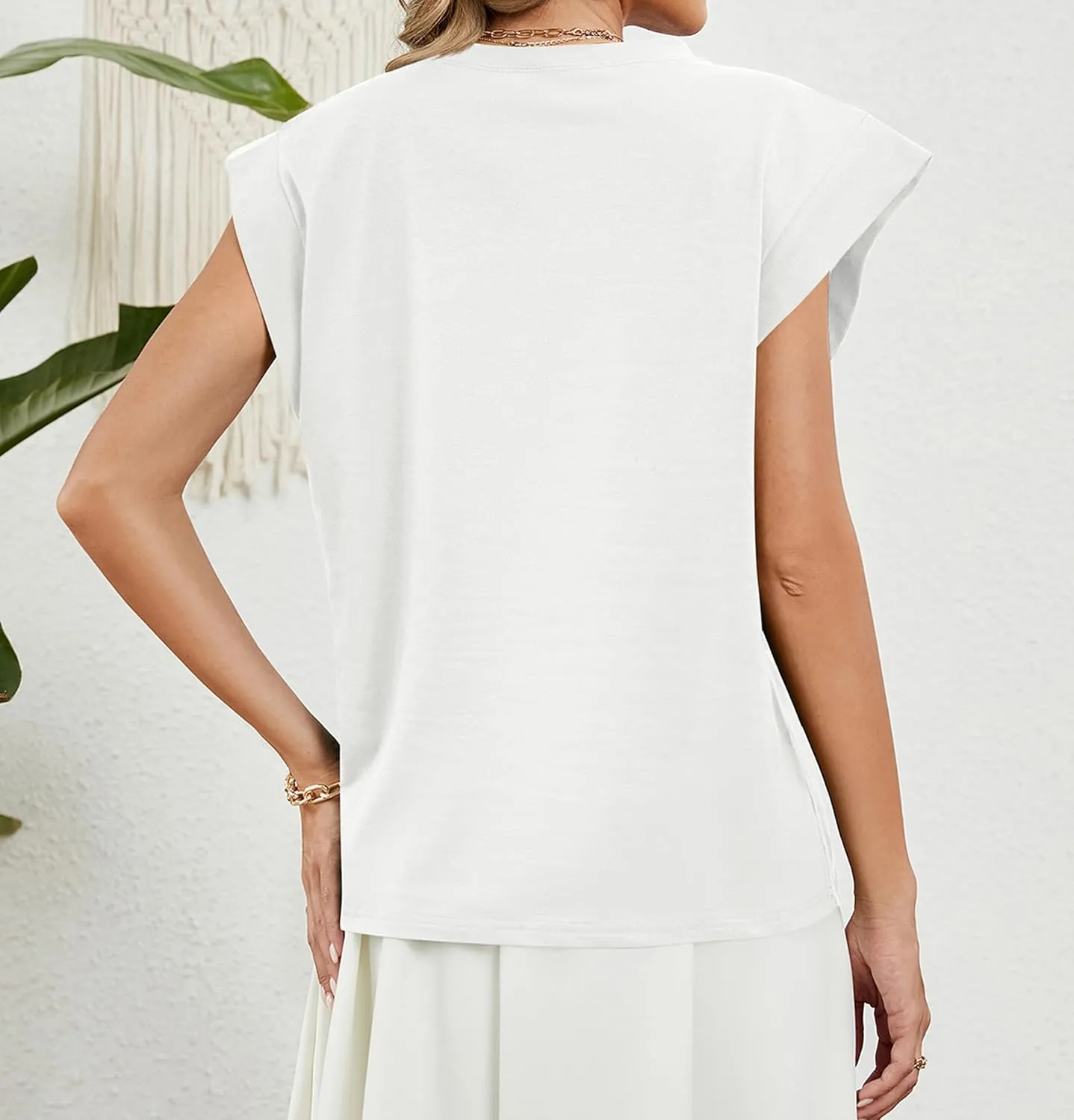 Mansy 2 Pack Cap Sleeve Tops for Women Summer Sleeveless Tank Top Basic Crew Neck Casual Loose Fit 2024 Fashion Shirts