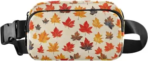 Maple Pattern Fanny Pack Water Resistant, Women Men Waist Pack Sling Bag Purse for Travel Hiking