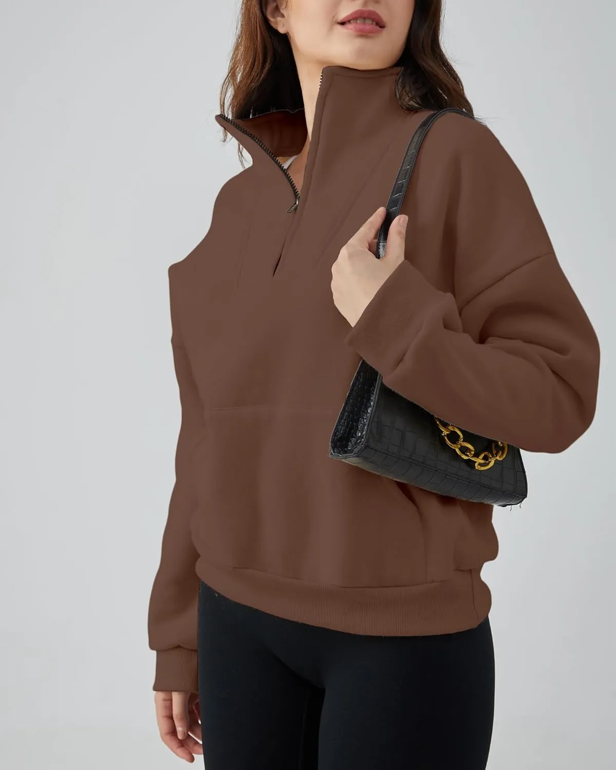 Memorose Women Quarter Zip Hoodies Oversized Half Zip Pullover Y2K Sweatshirt 2023 Fall Winter Fashion