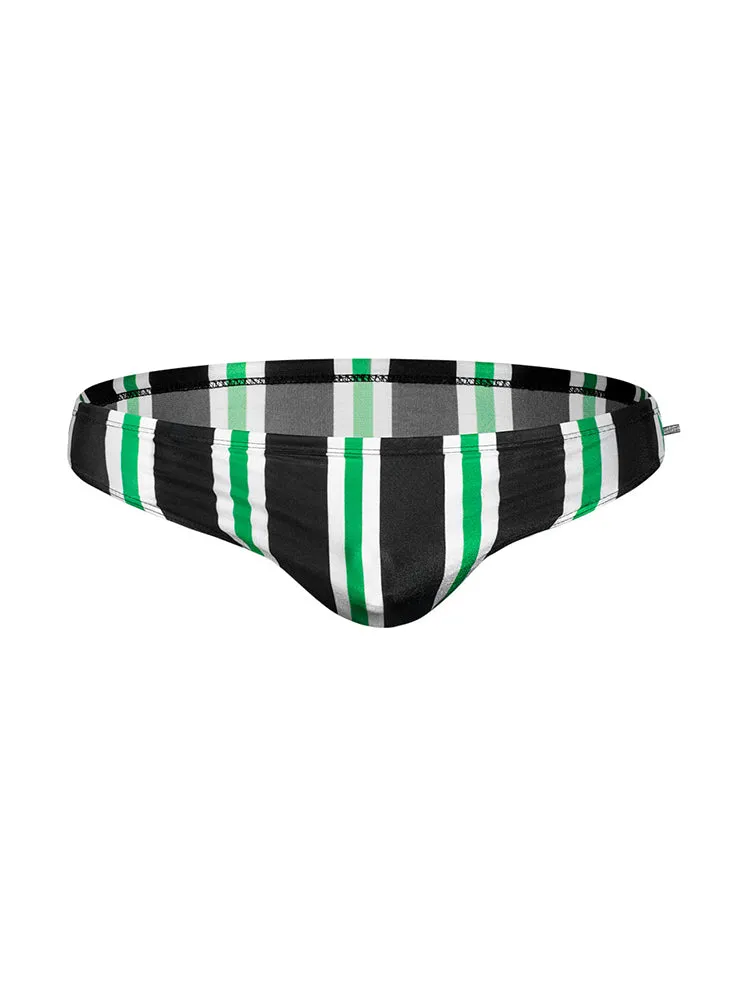 Men Casual Stripe Quick Drying Swim Briefs
