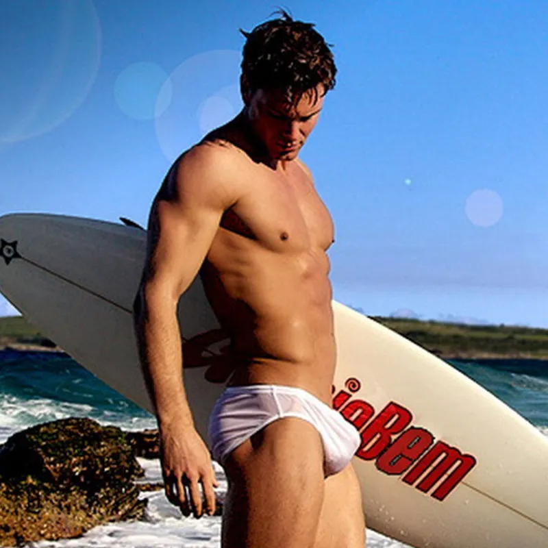 Men Sexy Pouch Solid Bikini Swim Briefs