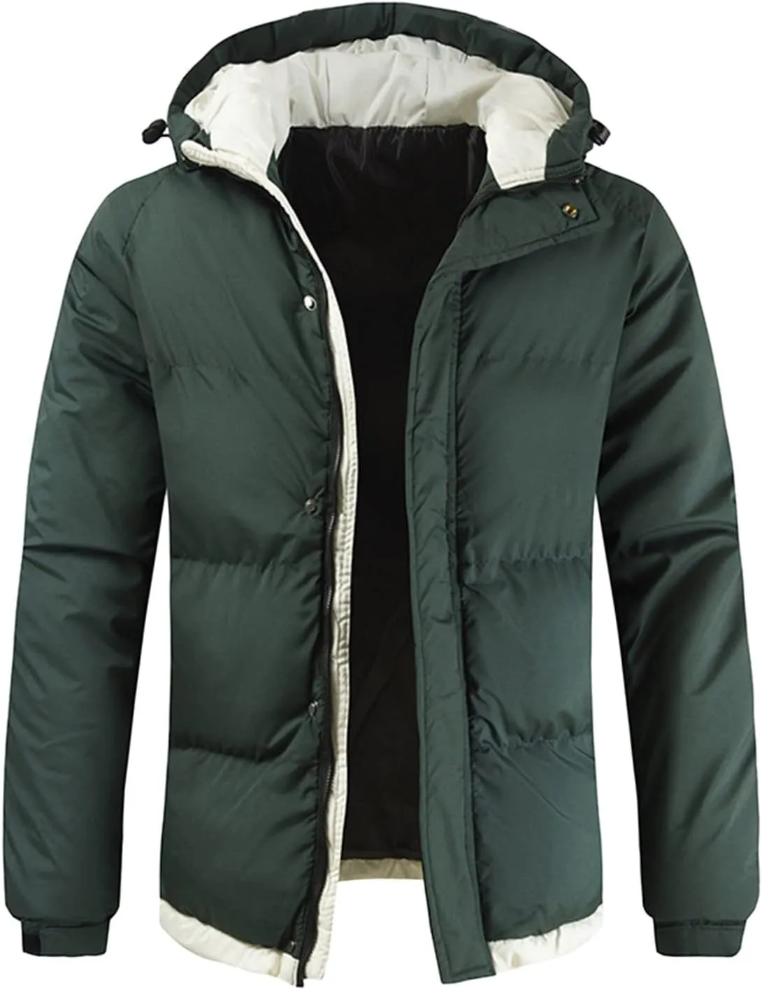 Mens Autumn And Winter Fashion Casual Solid Color Padded Warm Cotton Coat Cotton Padded Jacket Coats And Jackets