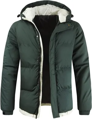 Mens Autumn And Winter Fashion Casual Solid Color Padded Warm Cotton Coat Cotton Padded Jacket Coats And Jackets