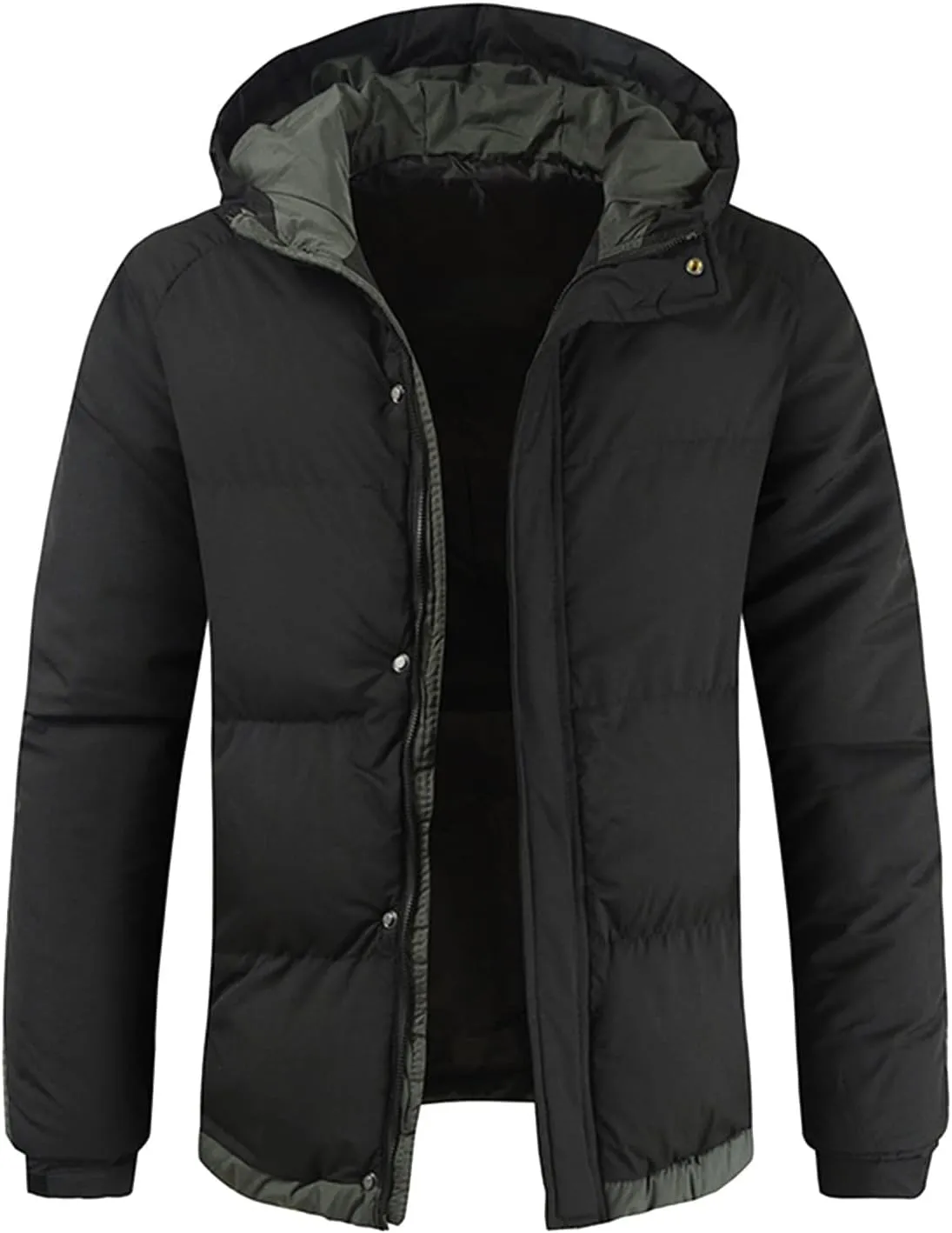 Mens Autumn And Winter Fashion Casual Solid Color Padded Warm Cotton Coat Cotton Padded Jacket Coats And Jackets