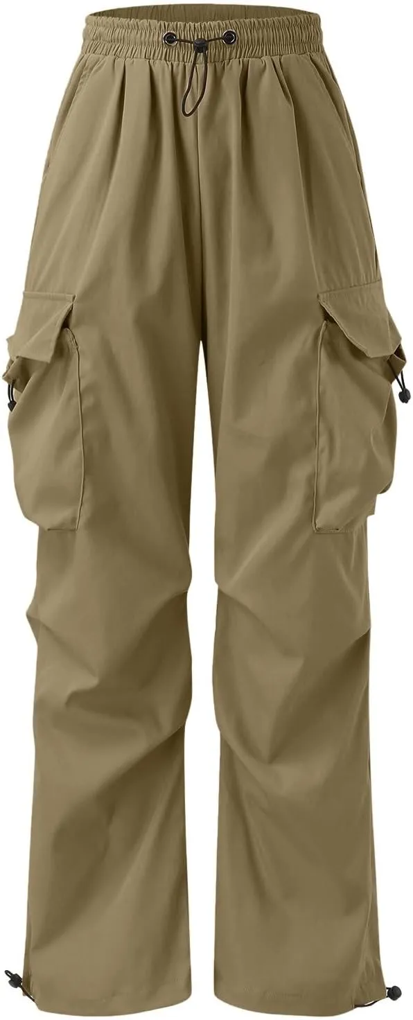 Mens Baggy Cargo Pants, Parachute Pants Causal Loose Fit Joggers, Trendy Harem Pants, Hip Hop Streetwear with Pockets