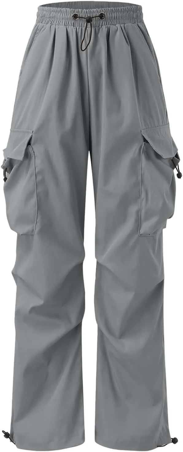 Mens Baggy Cargo Pants, Parachute Pants Causal Loose Fit Joggers, Trendy Harem Pants, Hip Hop Streetwear with Pockets