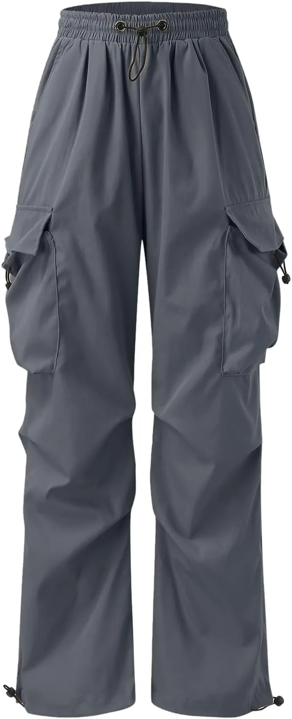 Mens Baggy Cargo Pants, Parachute Pants Causal Loose Fit Joggers, Trendy Harem Pants, Hip Hop Streetwear with Pockets