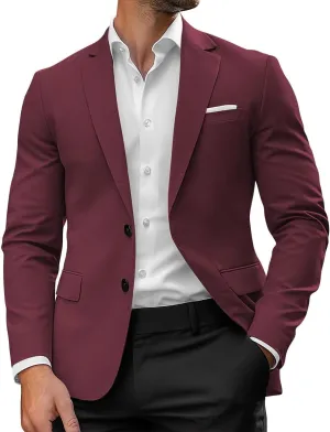 Mens Blazer Casual Sport Coats for Men Slim Fit Two Button Lightweight Suit Jacket for Business Wedding Prom