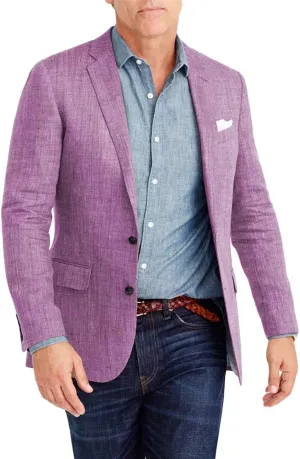 Men's Blazer Causal Linen Jacket Suit Slim Fit Blazer for Men Wedding Prom Jacket
