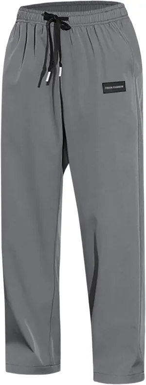 Men's Casual Corduroy Pants, Drawstring Elastic Waist Fashion Loose Fit Pants for Men, Lace Up Pocket Trousers