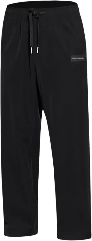 Men's Casual Corduroy Pants, Drawstring Elastic Waist Fashion Loose Fit Pants for Men, Lace Up Pocket Trousers