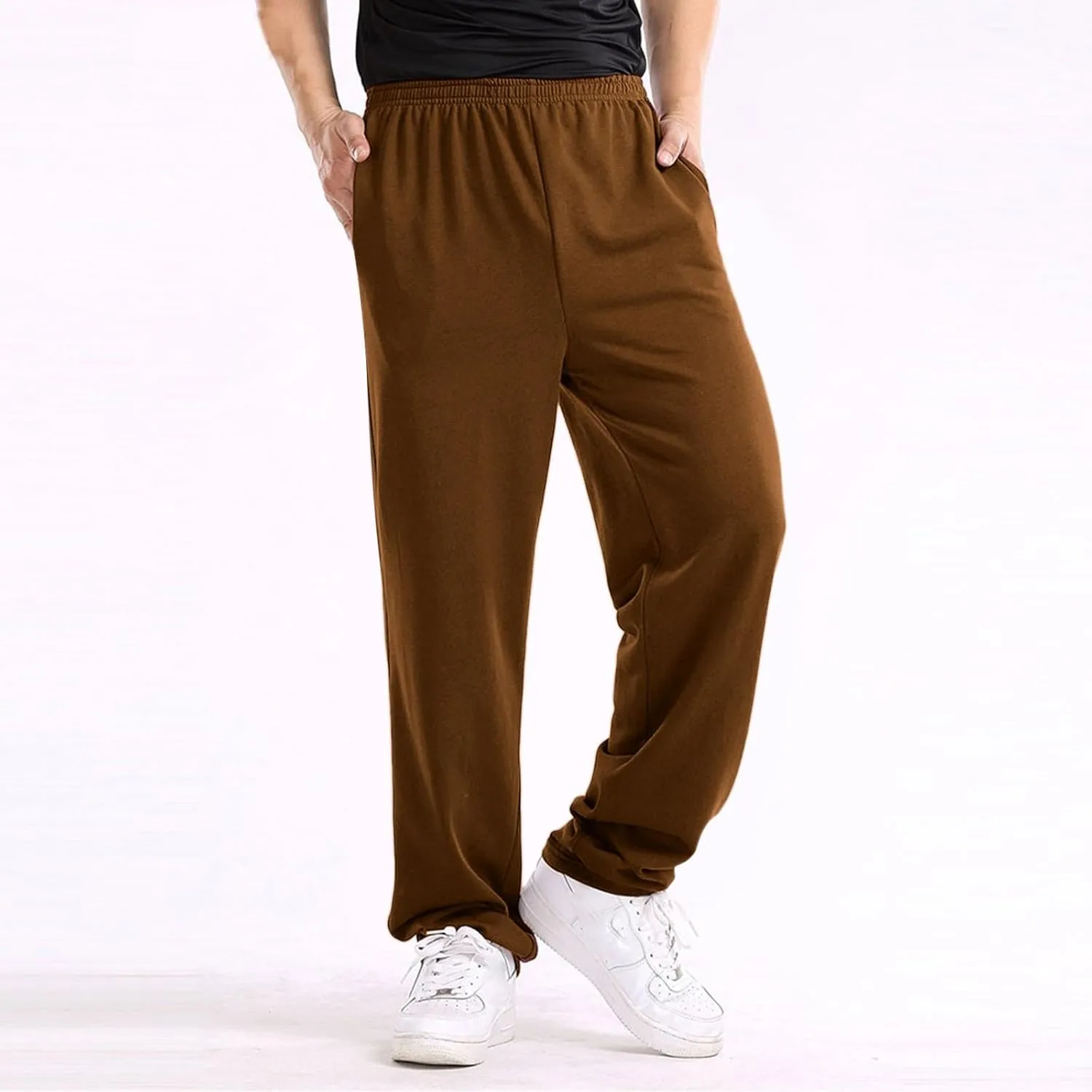 Mens Casual Joggers Pants, Cotton Loose Drawstring Chino Cargo Pants Hiking Outdoor Twill Track Jogging Sweatpants Pants
