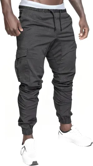 Men's Casual Joggers Sweatpants Athletic Pants Loose Fit Hiking Trousers Outdoor Wearing Pants with Pockets