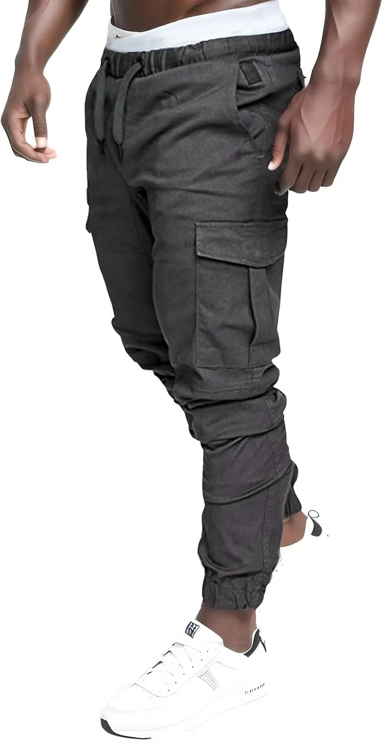 Men's Casual Joggers Sweatpants Athletic Pants Loose Fit Hiking Trousers Outdoor Wearing Pants with Pockets