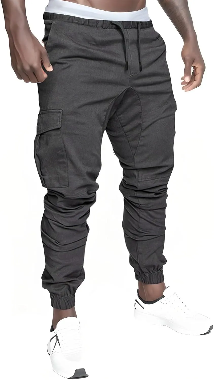 Men's Casual Joggers Sweatpants Athletic Pants Loose Fit Hiking Trousers Outdoor Wearing Pants with Pockets