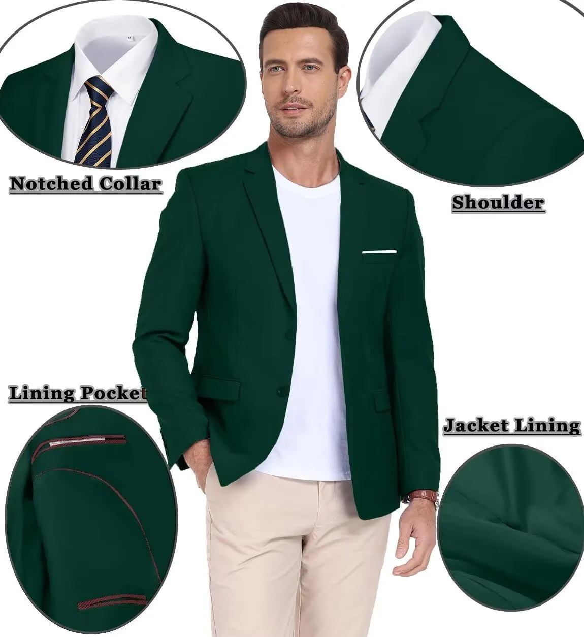 Men's Casual Suit Blazer Tux Separates Jacket Slim Fit 2 Button Lightweight Men Suits Sport Coats for Wedding Prom Party