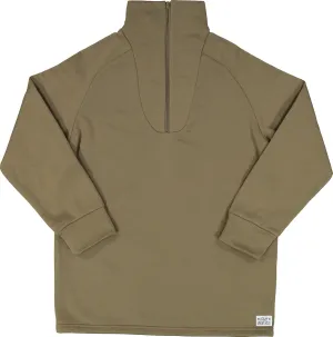 Men's Cold Weather Fleece-Lined Zip UP Thermal ECWCS Undershirt Top Winter Underwear Shirt