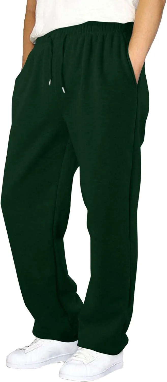 Men's Cotton Casual Pants, Elastic Waist Bottom Sweatpants, Workout High Waist Lightweight Drawstring Summer Yoga Pants