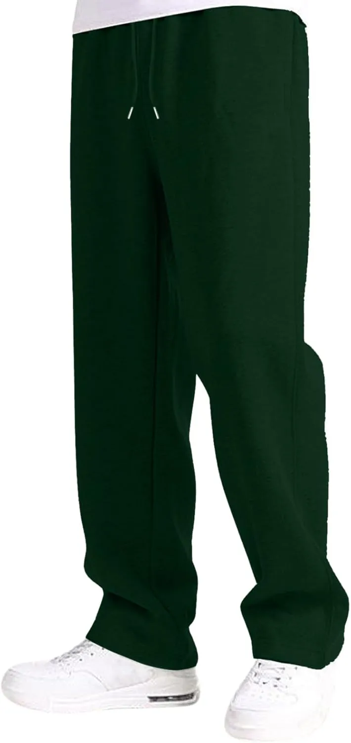 Men's Cotton Casual Pants, Elastic Waist Bottom Sweatpants, Workout High Waist Lightweight Drawstring Summer Yoga Pants