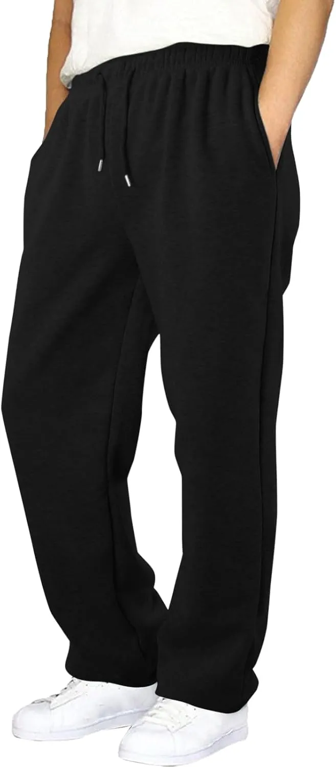 Men's Cotton Casual Pants, Elastic Waist Bottom Sweatpants, Workout High Waist Lightweight Drawstring Summer Yoga Pants