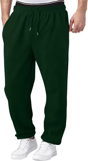 Men's Cotton Casual Pants, Elastic Waist Bottom Sweatpants, Workout High Waist Lightweight Drawstring Summer Yoga Pants