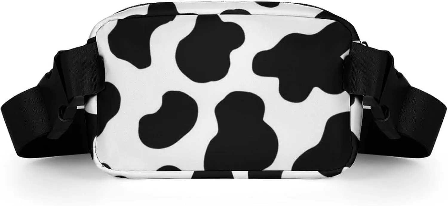 Mens Crossbody Workout Belt Bag Compatible with Cow Print Water-Resistant Fanny Pack for Hiking/Jogging