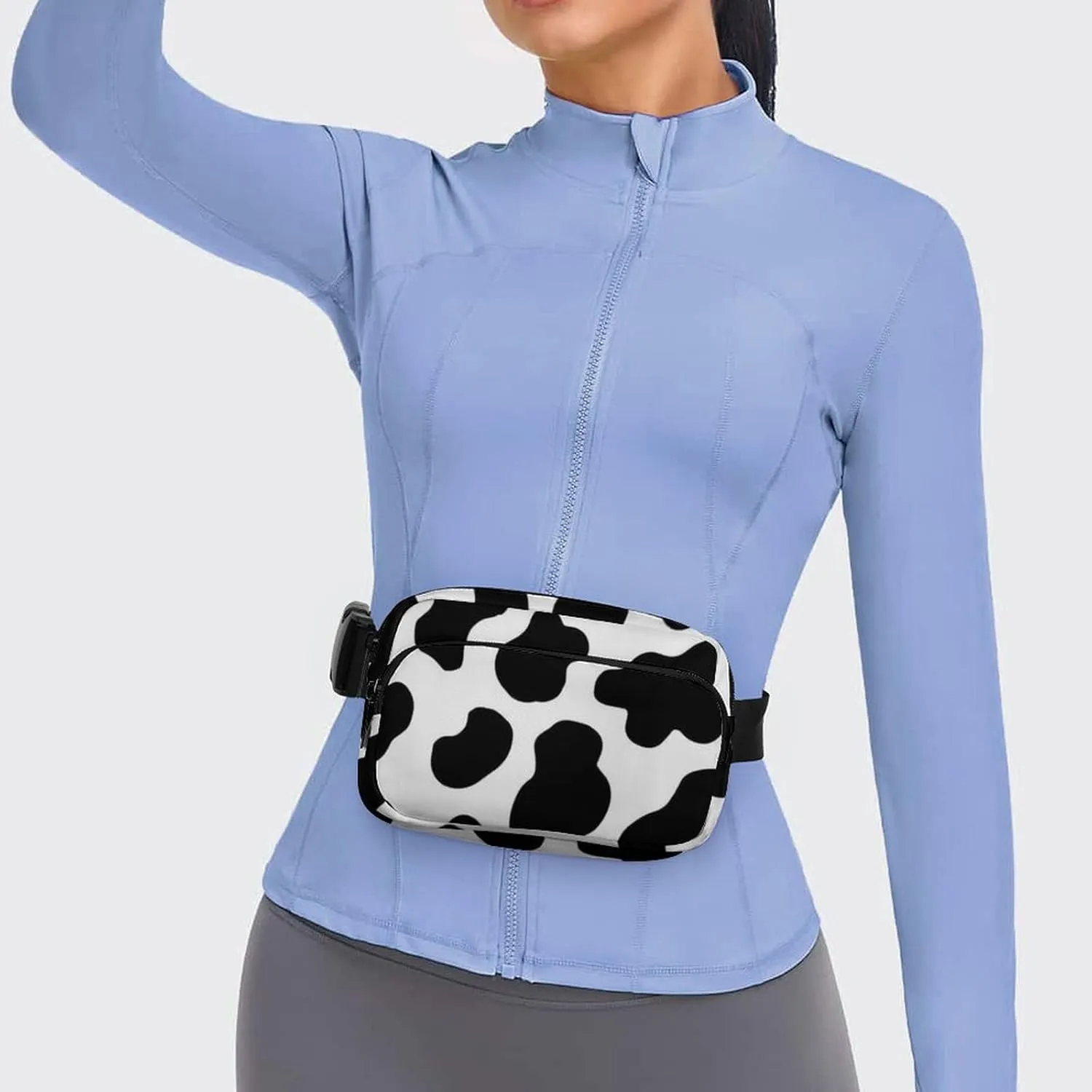 Mens Crossbody Workout Belt Bag Compatible with Cow Print Water-Resistant Fanny Pack for Hiking/Jogging