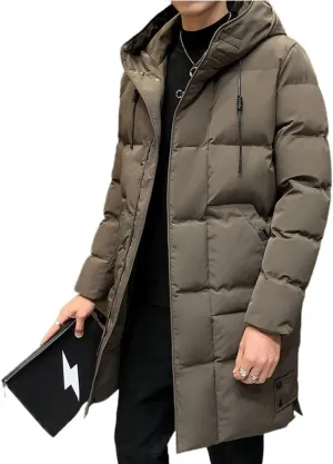 Mens down jacket Men Winter Jacket Coat Long Style Men Hooded Thick Cotton-Padded Jacket Men Coat Male Casual Coats