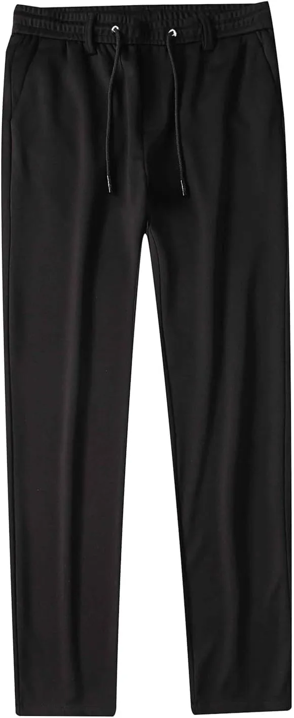 Men's Fashion Thin Solid Color Casual Elastic Sweatpants Chinos Pants Men Slim Fit