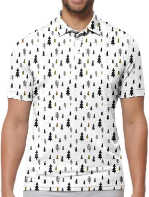 Mens Golf Shirt Moisture 3D Print Wicking Performance Polo Shirts for Men Quick-Dry