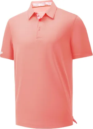 Mens Golf Shirt Short Sleeve Moisture Wicking Dry Fit Performance Casual Solid Collared Golf Polo Shirts for Men