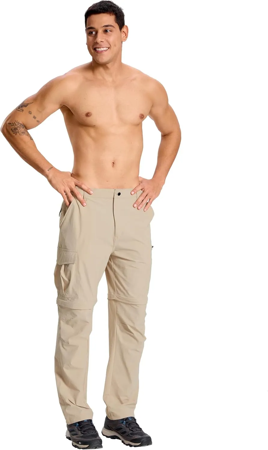Mens Hiking Cargo Pants Lightweight Quick Dry Convertible Zip Off Waterproof Travel Fishing Climbing Work Pants for Men