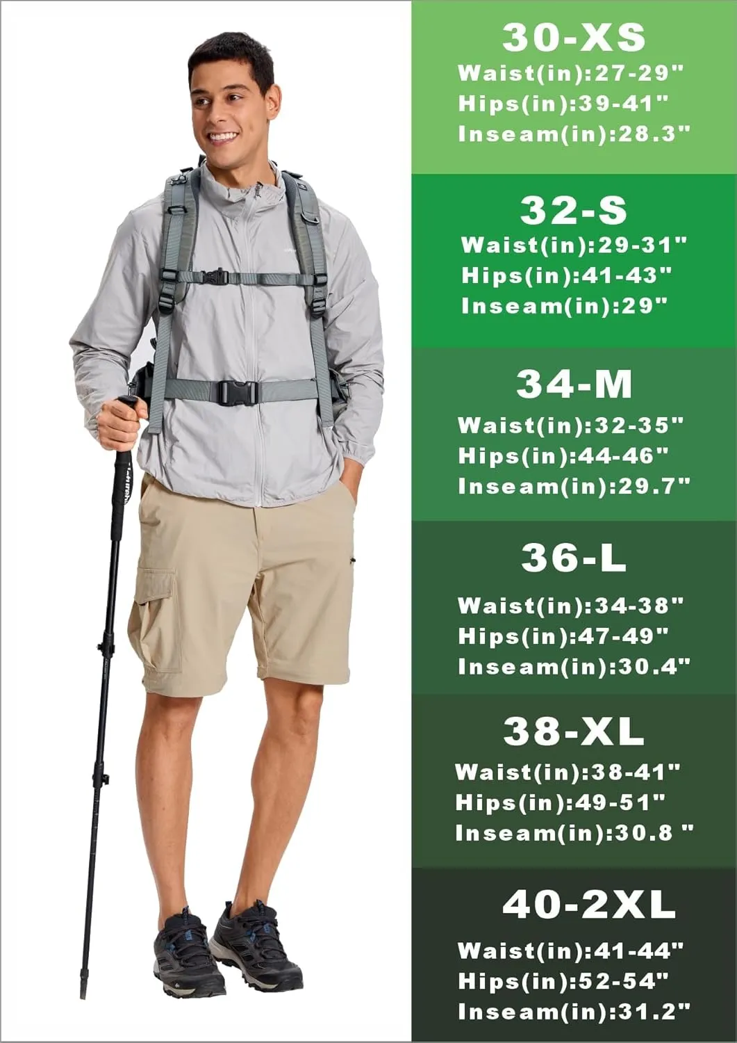 Mens Hiking Cargo Pants Lightweight Quick Dry Convertible Zip Off Waterproof Travel Fishing Climbing Work Pants for Men