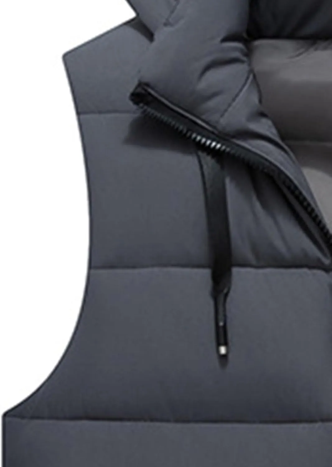 Men's Hooded Cotton Padded Vest Winter Warm Lightweight Quilted Coat Vest Casual Zip Up Thick Sleeveless Jacket