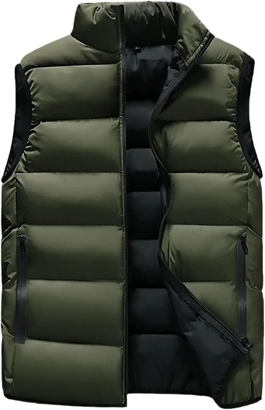 Mens Jacket Cotton Vest Winter Thick Sleeveless Male Cotton-Padded Coats Warm Waistcoats Tops Plus Size Veste Homme