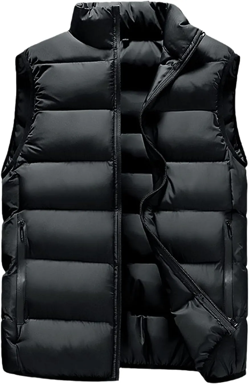 Mens Jacket Cotton Vest Winter Thick Sleeveless Male Cotton-Padded Coats Warm Waistcoats Tops Plus Size Veste Homme