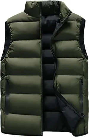 Mens Jacket Cotton Vest Winter Thick Sleeveless Male Cotton-Padded Coats Warm Waistcoats Tops Plus Size Veste Homme