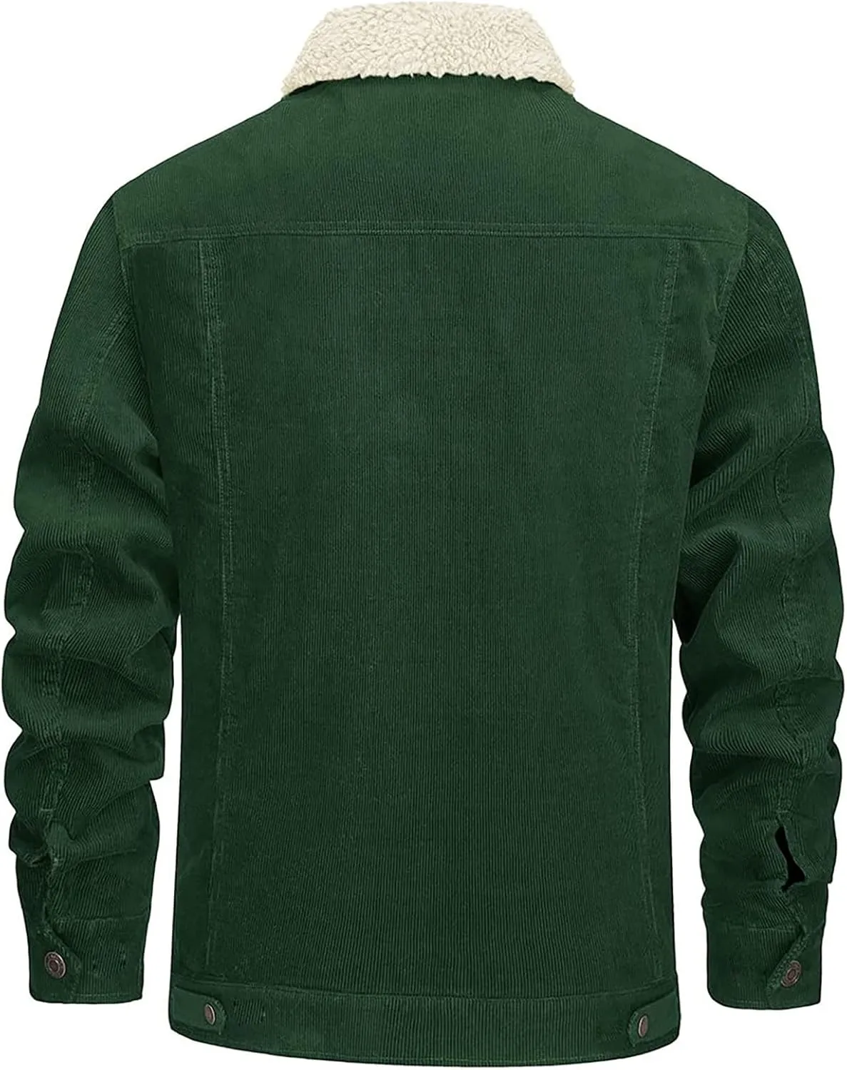 Men's Long-Sleeved Corduroy Trucker JacketCotton Turn-Down Collar Warm Winter Jacket With Pockets