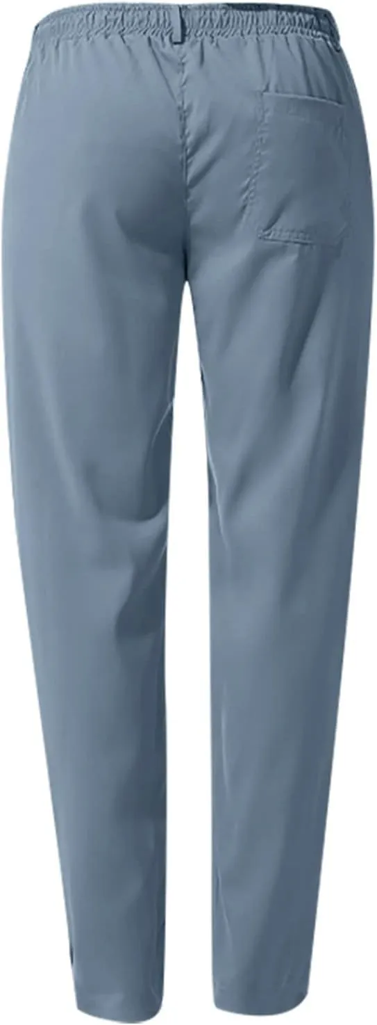 Mens Slim Fit Dress Pants Cotton Twill Casual Stretch Relaxed Fit Chino Pants Drawstring Expandable Waist Suit Pant