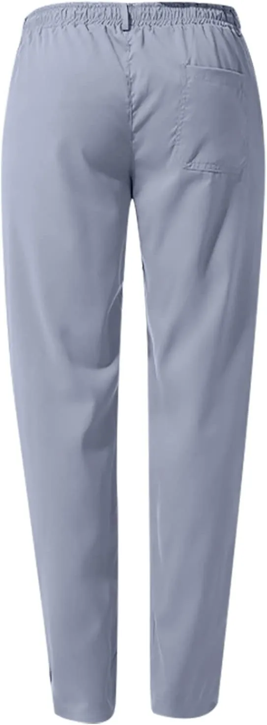 Mens Slim Fit Dress Pants Cotton Twill Casual Stretch Relaxed Fit Chino Pants Drawstring Expandable Waist Suit Pant