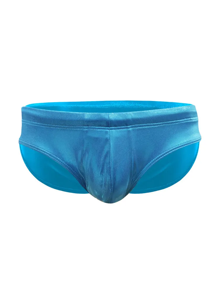 Men's Solid Color Sponge Pad Swim Briefs