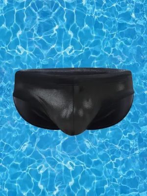 Men's Solid Color Sponge Pad Swim Briefs