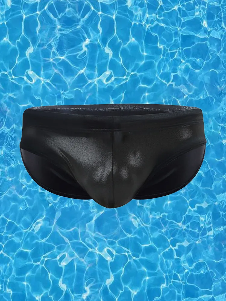 Men's Solid Color Sponge Pad Swim Briefs
