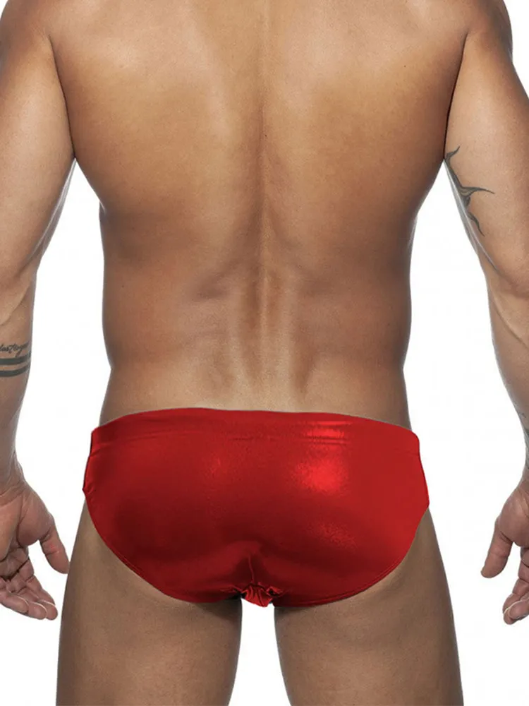 Men's Solid Color Sponge Pad Swim Briefs