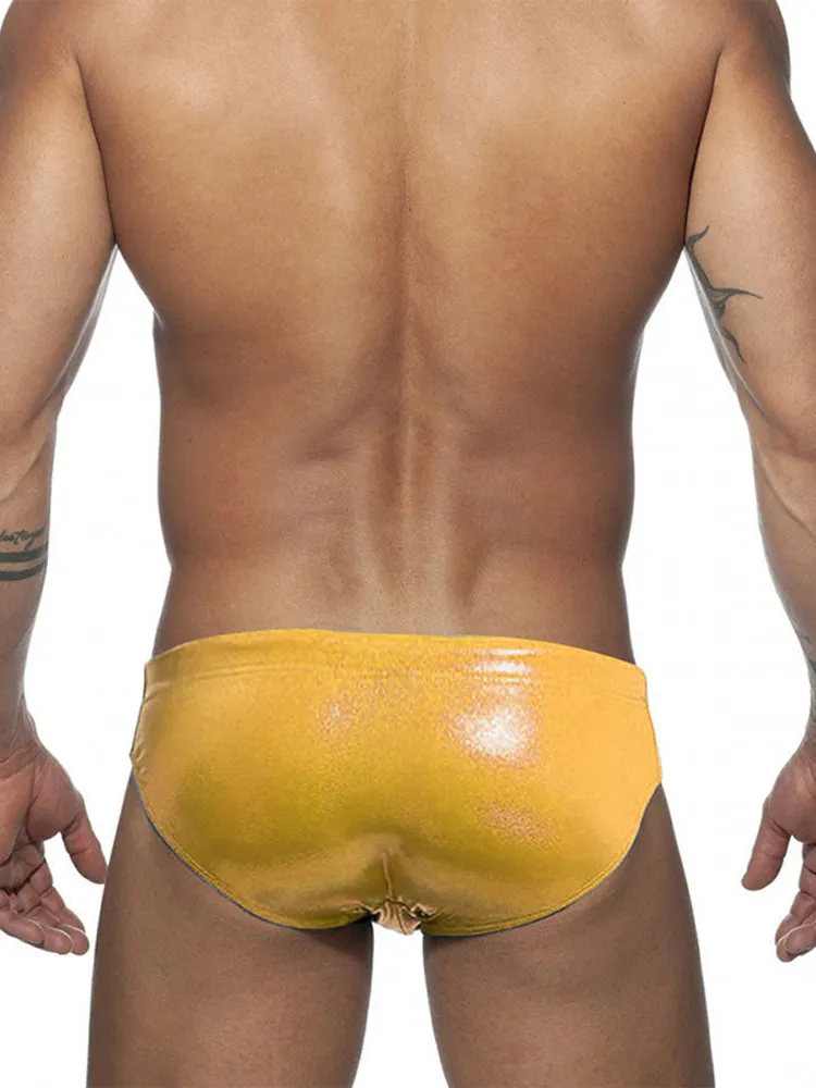 Men's Solid Color Sponge Pad Swim Briefs