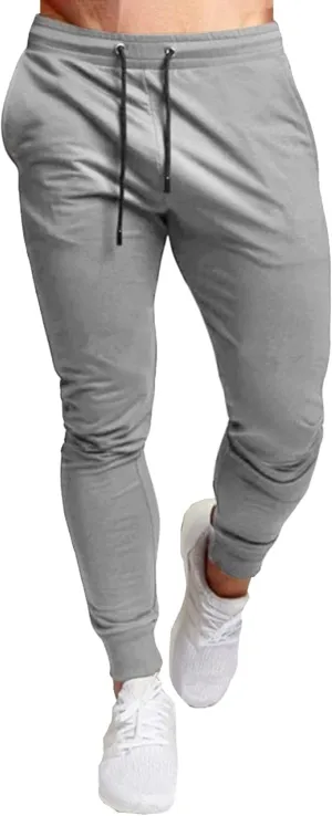 Men's Sports Jogging Stretch Pants Casual Workout Athletic Running Slack Slim Fit Sweatpants with Pockets